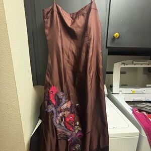 Indian Red Henna Dress with Embroidery